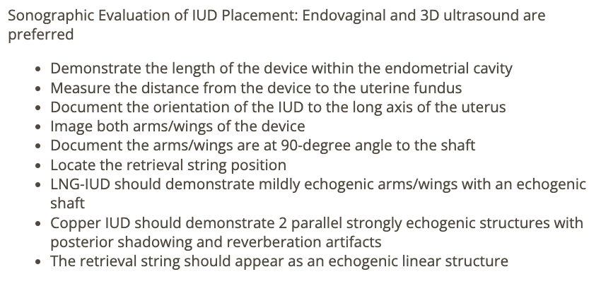 <p>c) distance from  IUD to uterine fundus</p>