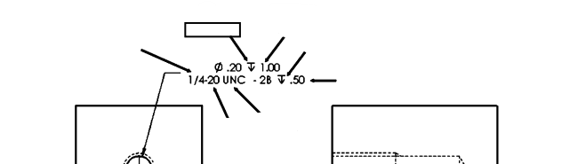<p>A symbol used in engineering drawings to indicate the depth of a hole or feature. </p>