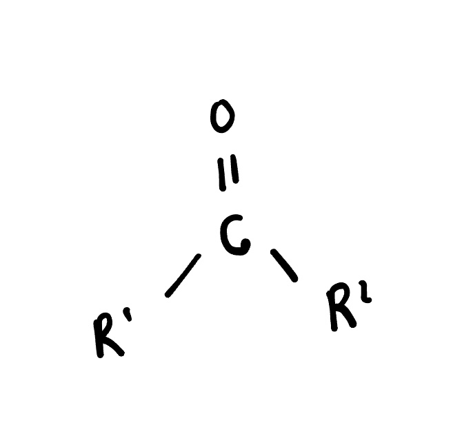 <p>is an organic compound containing a carbonyl group (C=O) bonded to two alkyl or aryl groups. Ketones are commonly used as solvents and in the production of various chemicals. </p>