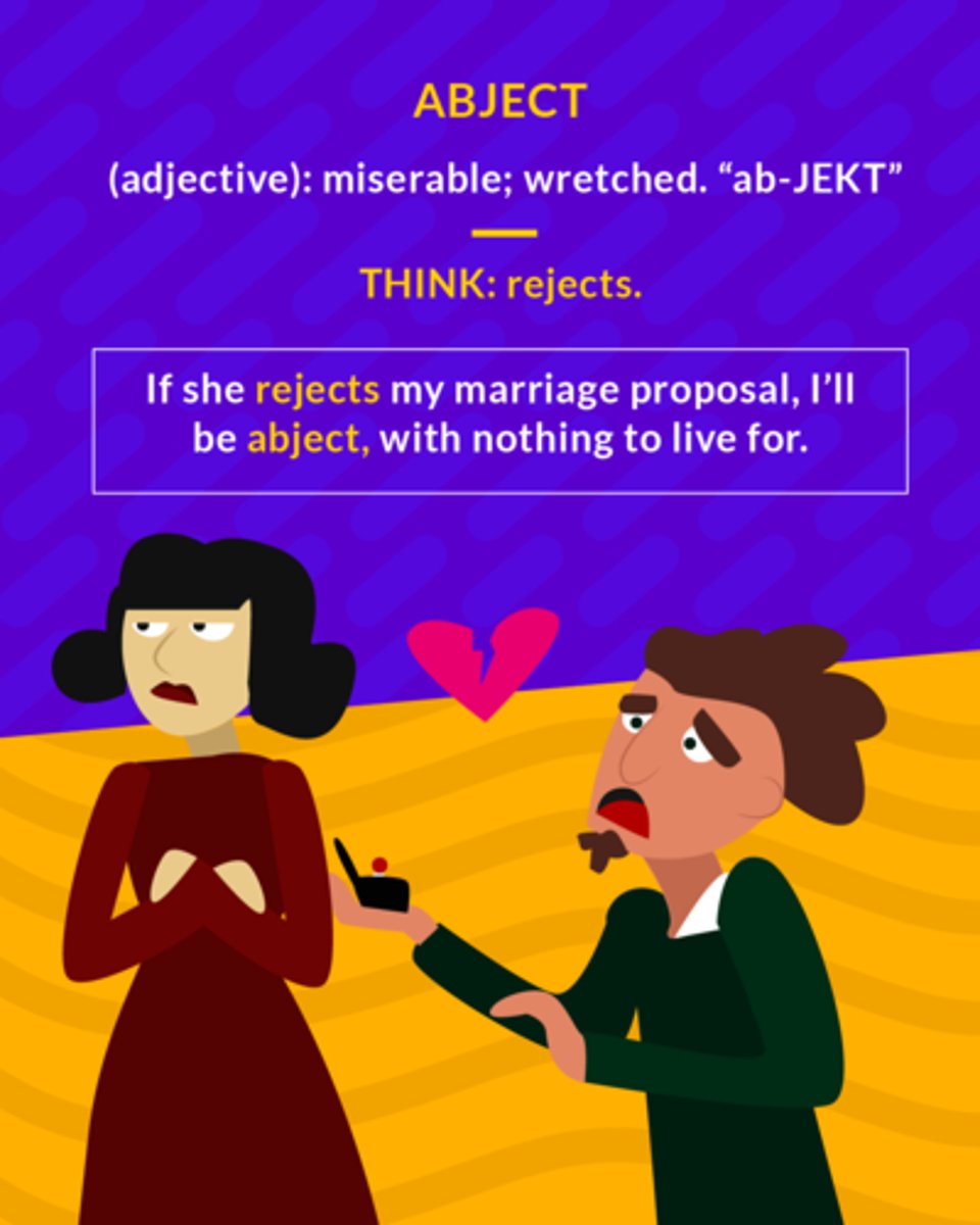 <p>(adj.) Lowly, miserable and wretched</p><p>(adj.) miserable</p>