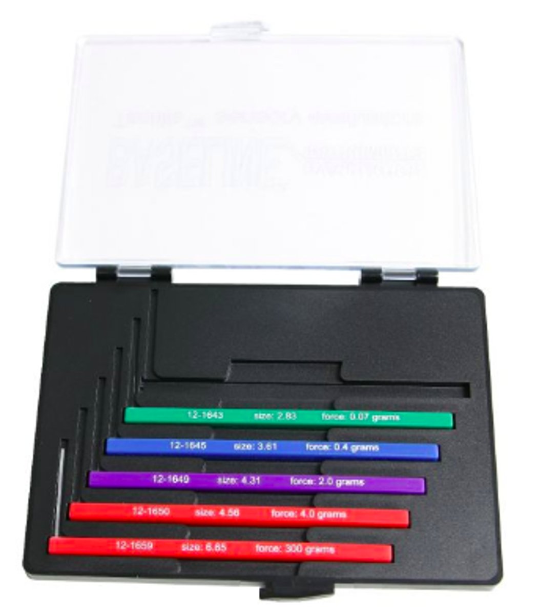 <p>assesses touch pressure threshold – light touch and deep touch</p><p>categories</p><p>-green: normal</p><p>-blue: diminished light touch</p><p>-purple: diminished protective sensation</p><p>-red: loss of protective sensation</p><p>-untestable</p>