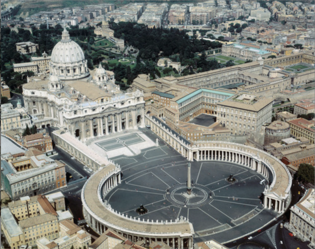 * A way to reassert authority of the church, this addition to the St. Peters courtyard follows goals of counter reformation art
  * Imposing corinthian colonnade, makes it seem like the church is literally reaching out to grab people and lead them in
  * Asserting power and hierarchy of the church, making it clear and really involving the viewer in their work