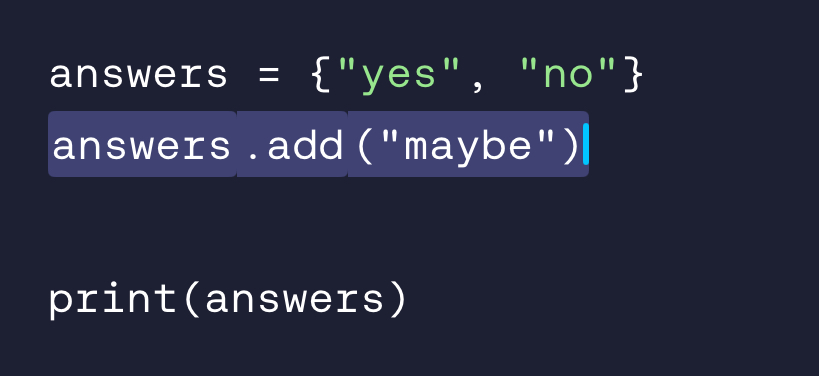 <p>You use .add()</p>