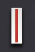 <p>Collar Device: Single bar device with a thin red break in the center</p>