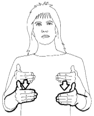 <p>Holding both bent hands apart, move them from a right before your chest to a few inches further out in front of you</p>