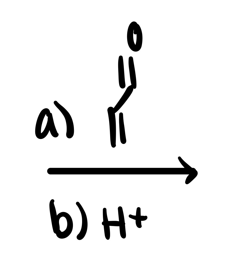 <p>a) Diene b) H+ - one of the double bonds on diene breaks and replaces where the ClMg was</p>
