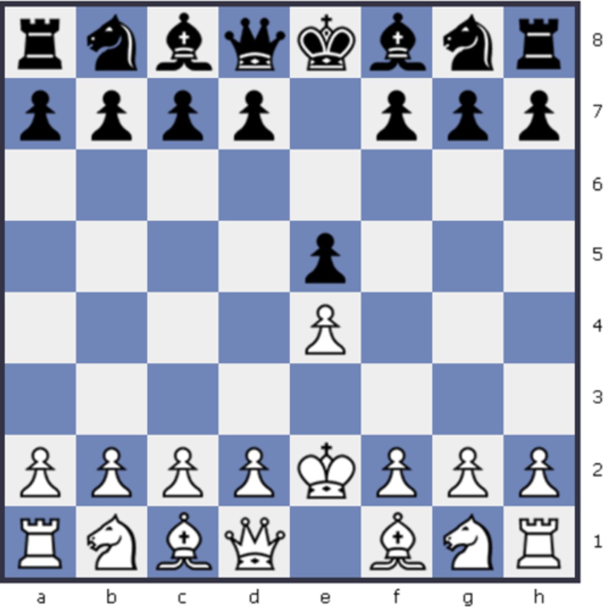 <p>1. e4 e5 2. Ke2</p>