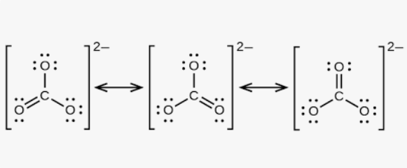 <p>Pretends all electrons are equally shared.</p><ul><li><p>All follow the octet rule and have the right amount of electrons. Formal charges will help pick which is best.</p></li><li><p>Note: Formal charges are in circles.</p></li></ul>