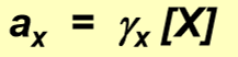<p>“effective” concentration of a species depends on the ionic strength </p>