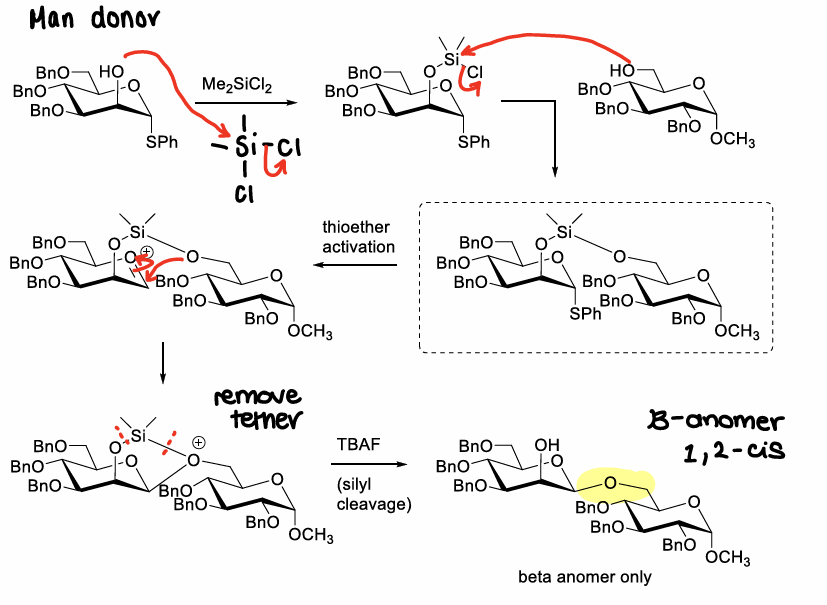 <p>Usually a mannose donor is used.</p>