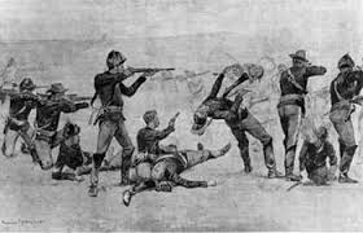<p>In December 1890, Army troops captured some of Sitting Bull's followers and took them to a camp. 300 Sioux men, women, and children were killed</p>
