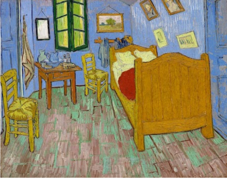 <p>The following painting is called &quot;Bedroom in Arles&quot;. The style of this piece is</p>