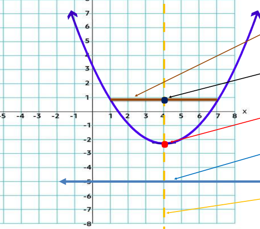 <p>What do you call the yellow broken lines in parabola?</p>