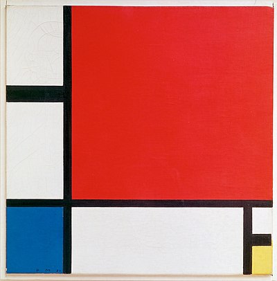 <p>Who is the artist of <strong>Composition with Red, Blue, and Yellow</strong>?</p>