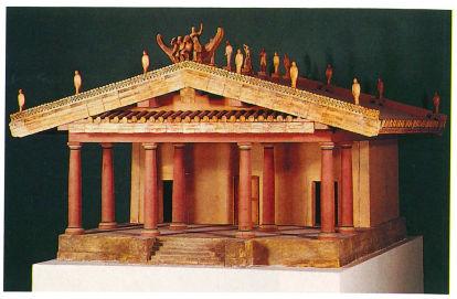 <p><span>Model of a typical Etruscan temple</span></p>