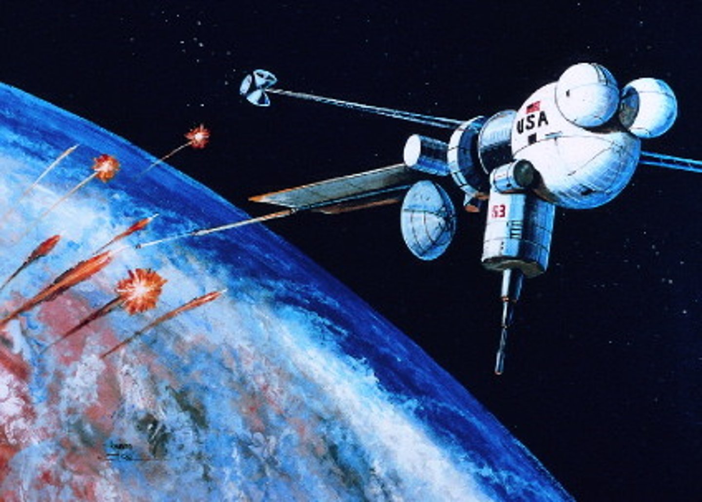 <p>Popularly known as "Star Wars," President Reagan's SDI proposed the construction of an elaborate computer-controlled, anti-missile defense system capable of destroying enemy missiles in outer spaced. Critics claimed that SDI could never be perfected; some praise it as precipitating the downfall of the Soviet Union.</p>