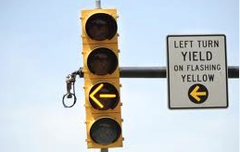 This means that the movement indicated by the arrow is ending. You should slow down and proceed with caution.