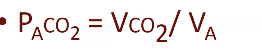 <ul><li><p>Normal steady-state <strong>P_ACO₂ = 40 mmHg</strong></p></li><li><p>P_ACO₂ = CO₂ entering − CO₂ leaving</p></li><li><p>CO₂ entering is determined by <strong>tissue CO₂ production (VCO₂)</strong></p></li><li><p>Atmospheric CO₂ ≈ zero</p></li><li><p>Rate of CO₂ leaving lungs = <strong>alveolar ventilation (V_A)</strong></p></li><li><p>Therefore P_ACO₂ is:</p><ul><li><p><strong>Directly proportional</strong> to CO₂ production</p></li><li><p><strong>Inversely proportional</strong> to V_A</p></li></ul></li></ul><p>JW HY:&nbsp;</p><ul><li><p>the partial pressure of O2 is directly proportional to how well we breathe in towards our alveoli.</p></li><li><p>Partial pressure of CO2 is inversely proportional. The more that I breathe, the more CO2 I blow off.</p></li></ul><p></p>