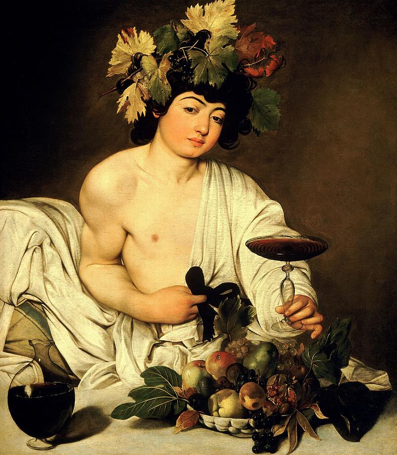 <p>Reference to Caravaggio’s Bacchus</p>