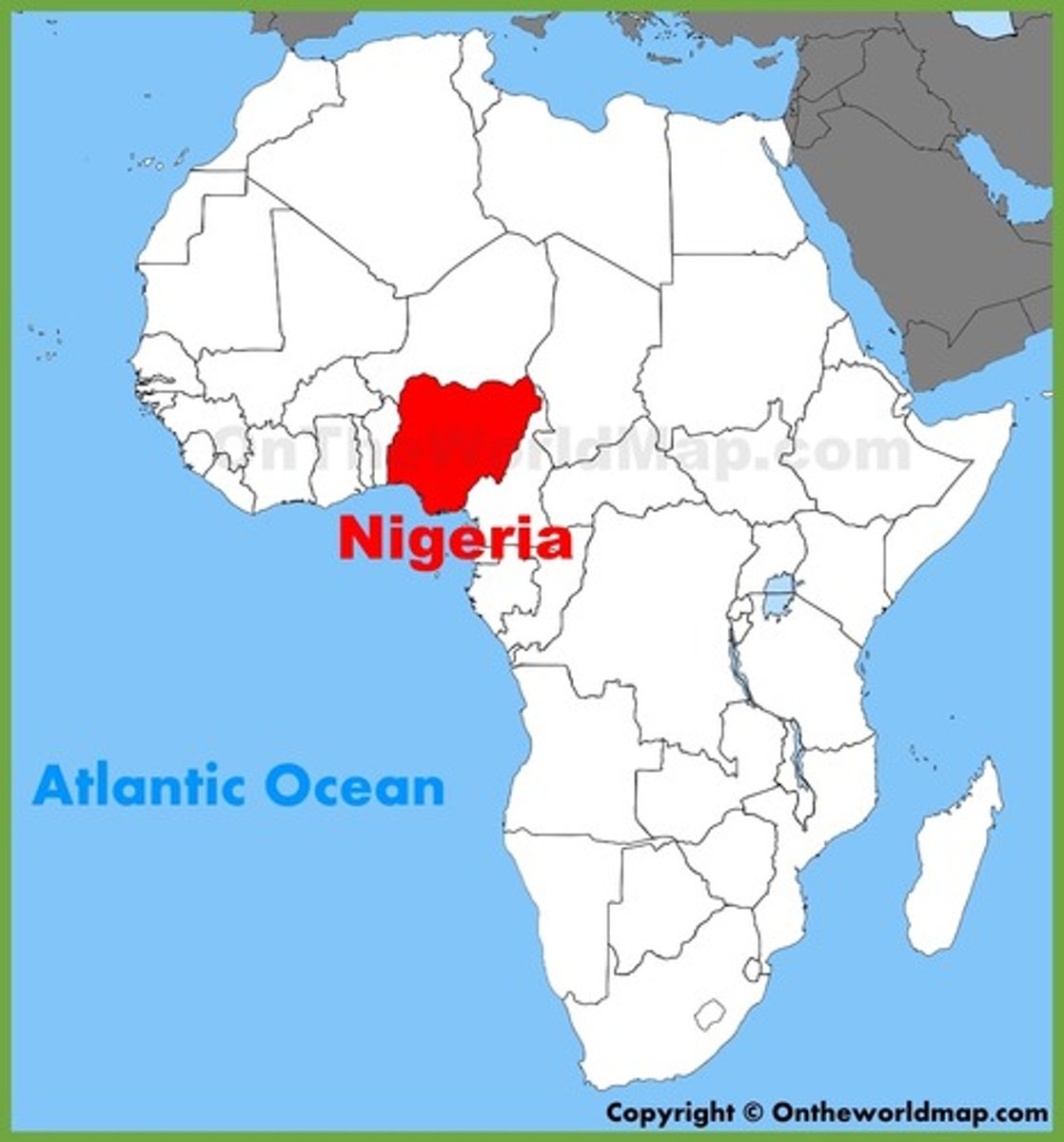 <p>On a map be able to locate a country in West Africa on the Atlantic Ocean.</p>
