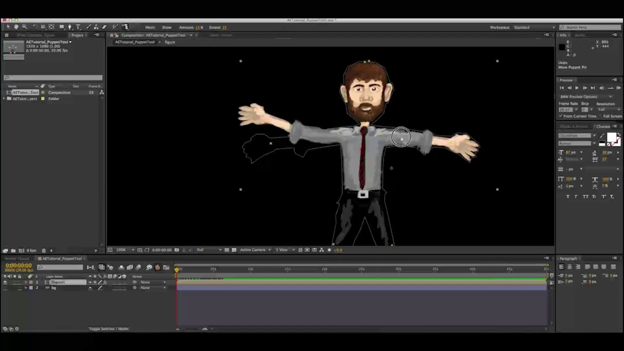 <p>What does the Puppet Pin tool do in After Effects?</p>