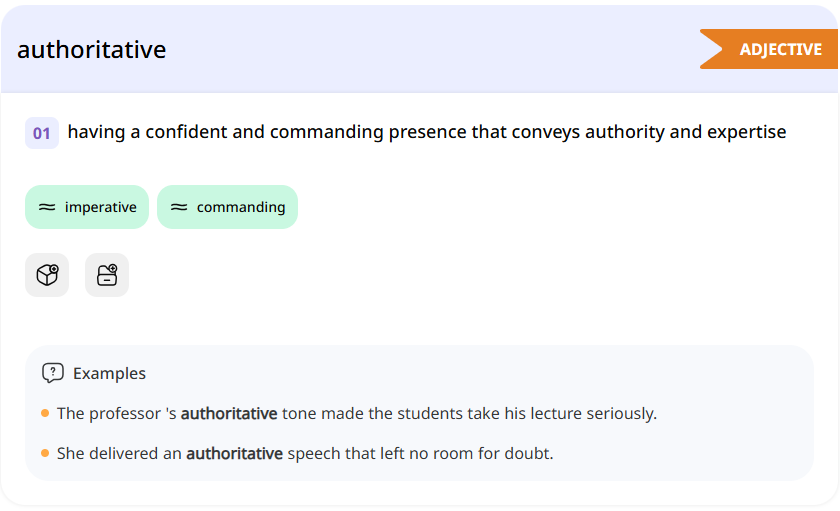 <p><span style="background-color: transparent;"><span>authoritative</span></span></p>