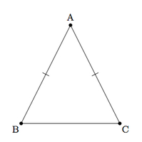 <p>Triangles in which two of the sides are equal in length. SO in triangle ABC, sides AB= AC and angles c and b equal each other </p>