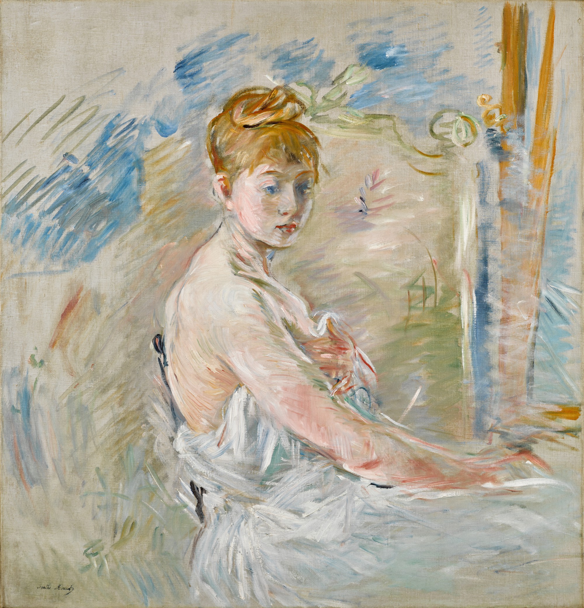 <p><span style="color: rgb(238, 240, 255)">Berthe Marie Pauline Morisot was a French painter and a member of the circle of painters in Paris who became known as the Impressionists.</span></p><p><span style="color: rgb(238, 240, 255)">•</span><strong>painting in loose, quick brush strokes</strong></p>