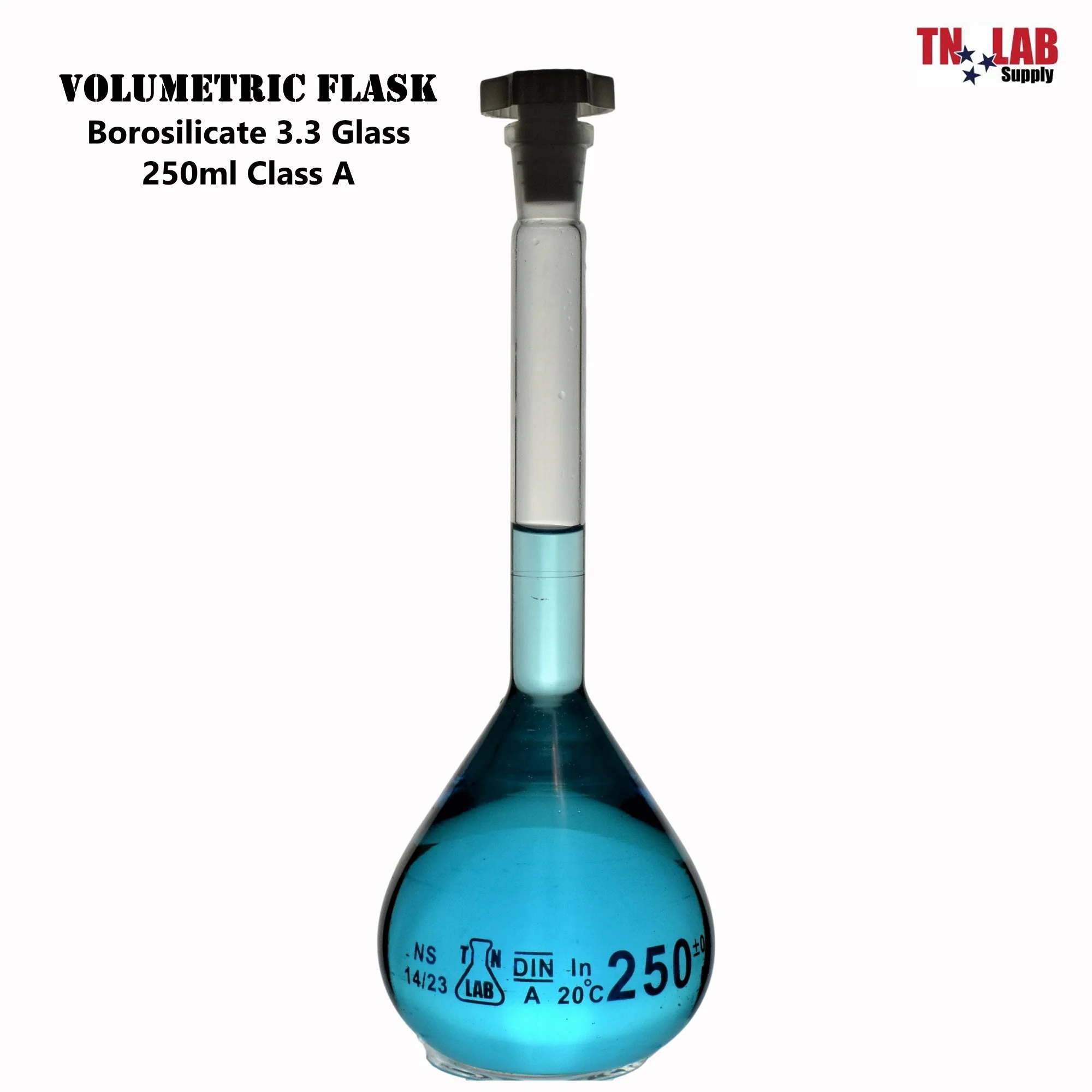 <p>A volumetric flask is a type of laboratory glassware used for precise measurement of a specific volume of liquid. It has a flat bottom, a long neck, and a calibration line etched on the neck. The calibration line indicates the exact volume the flask is designed to hold when filled up to that line. Volumetric flasks are commonly used in analytical chemistry and in preparing standard solutions with accurate concentrations. They are designed to have a high level of accuracy and precision in volume measurement.</p>