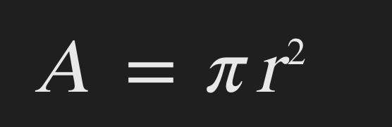 <p>P = π ⋅ r² </p>