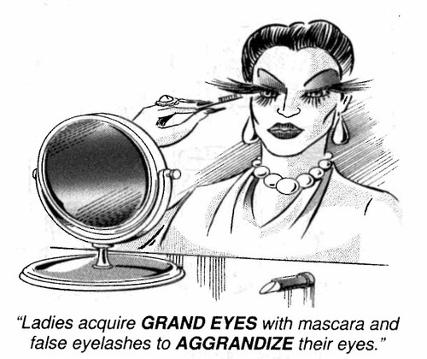 <p>(v.) to increase in greatness, power, or wealth; to build up or intensify; to make appear greater</p><p>SYNONYMS: augment, amplify, enhance, exalt</p><p>ANTONYMS: reduce, decrease, diminish</p>