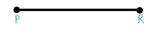 <p>a straight path joining 2 points </p>