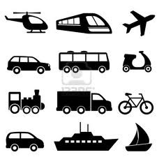 <p>to go by bus, car, plane, boat, motorcycle, taxi</p>