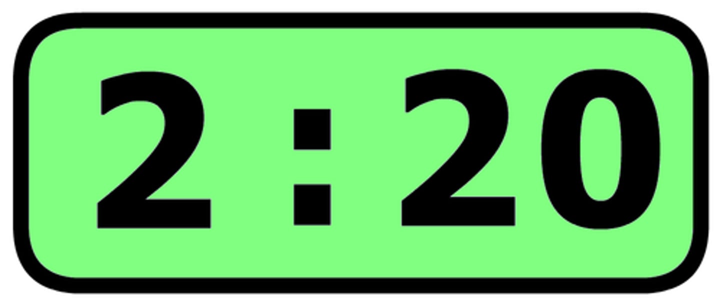 <p>liǎng diǎn èr shí fēn (2:20)</p>