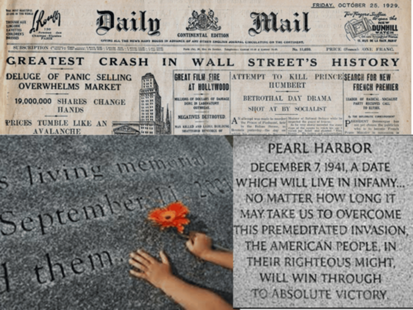 <p>Moment in history that marks a decisive change</p>