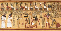 <ul><li><p>Egypt, 1275 BCE</p></li><li><p>19th dynasty new kingdom</p></li><li><p>Drawings and painting on papyrus scroll</p></li></ul>