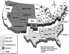 <p>the name given to the new nation and government when delegates from the states of South Carolina, Texas, Louisiana, Mississippi, Alabama, Florida, and Georgia seceded from the Union; they elected Jefferson Davis as their President</p>