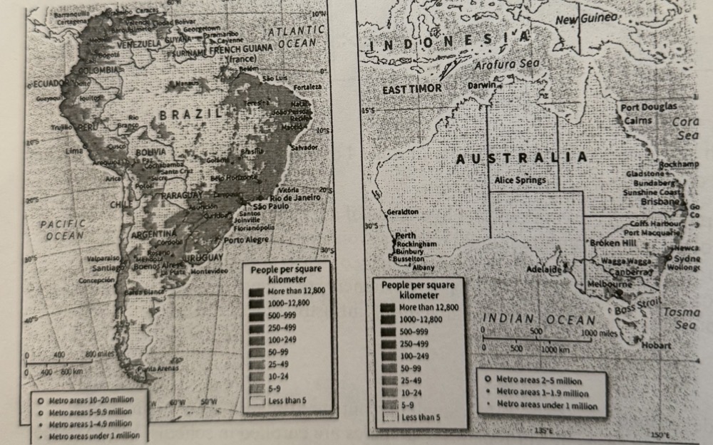 <p>The following maps reenforce which demographic concept?</p>