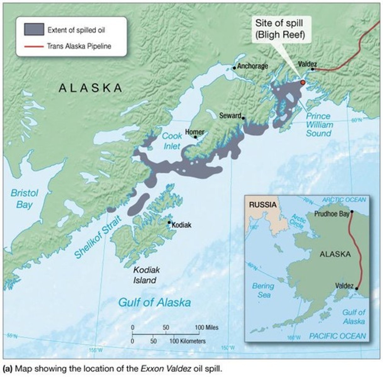 <p>On March 29, 1989, almost 44 million liters (11.6 million gallons) of oil spilled into Prince William Sound, AK.</p>