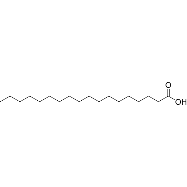 <ul><li><p>C18 saturated fatty acid</p></li><li><p>Octadecanoic acid</p></li></ul><p></p>