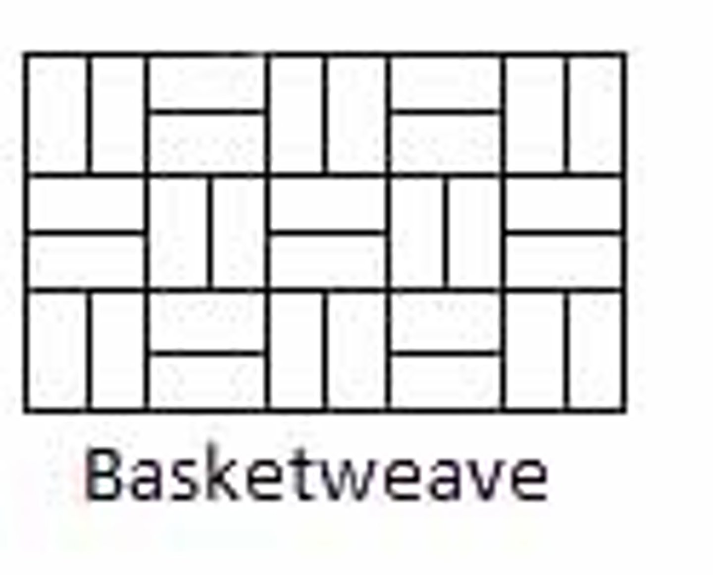 <p>alternating pairs forming a woven look</p>