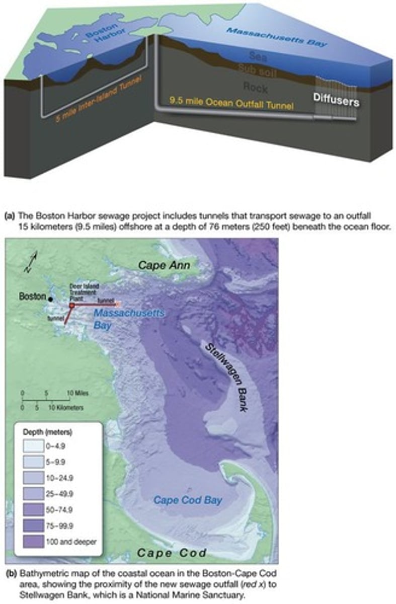 <p>A court-ordered cleanup project for Boston Harbor that involved treating sewage and releasing it into deep water.</p>