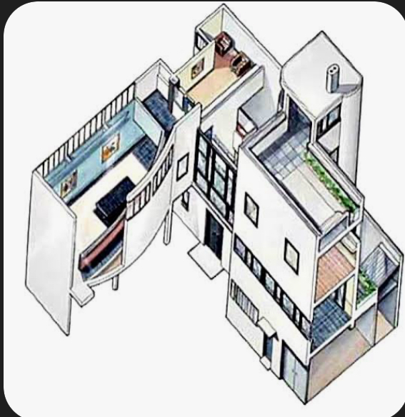 <p><span><span>White volumes, ramps, controlled movement</span></span></p>