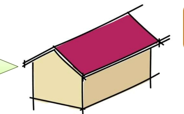 <p>A roof sloping downward in two parts from a central ridge, so as to form a gable at each end. </p>