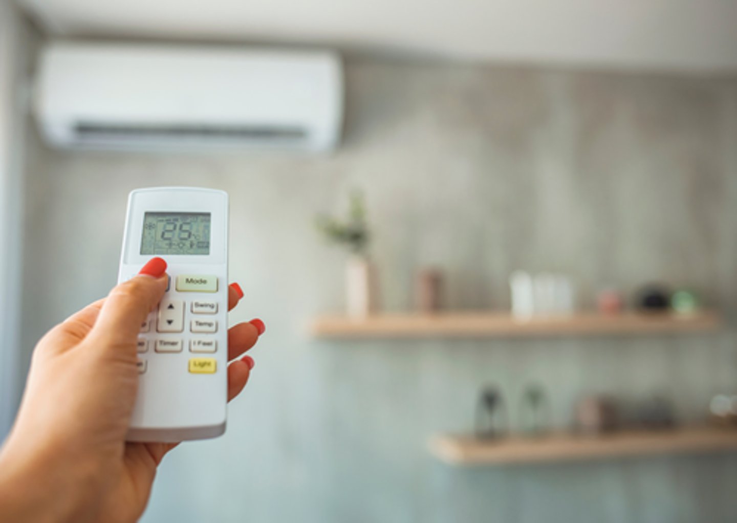 <p>a system that cools and dries the air in a building</p><p>The apartment has ________ to keep it cool.</p>