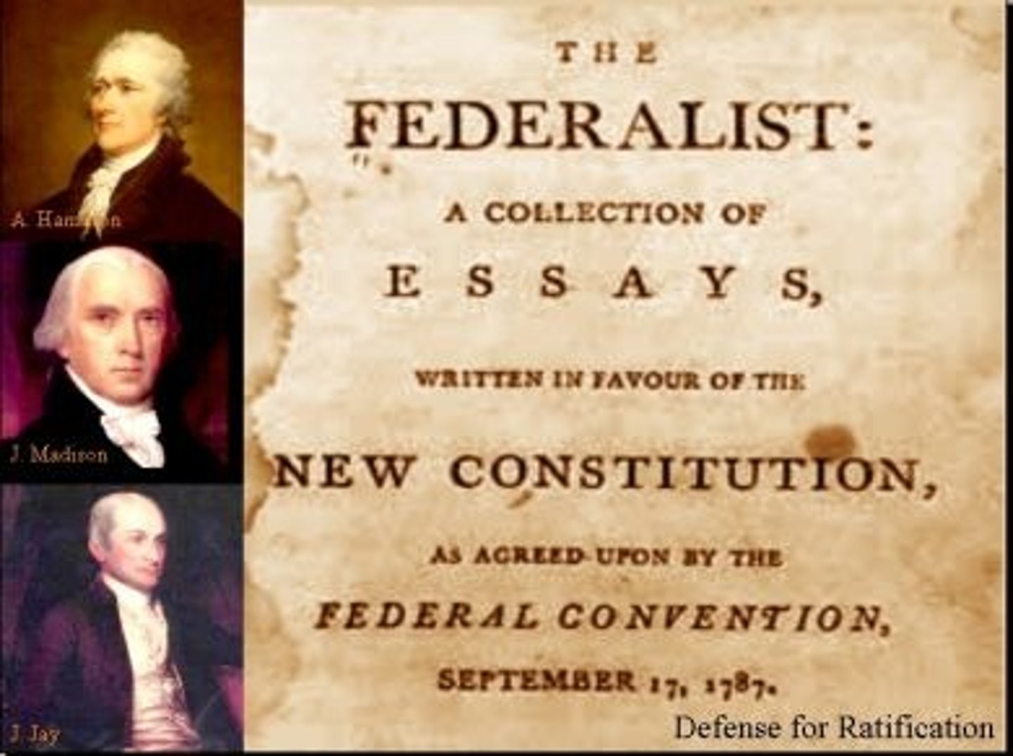 <p>Author: James Madison</p><p>Talks about the dangers of factions</p><p>Destroy causes or limit effects?</p><p>Destroy causes = Destroys liberty so NO</p><p>Limit effects = Republican government so YES</p><p>Pro pluralism and elitist republic</p>
