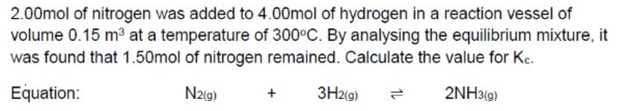 <p>using ICE + Kc expression, calculate a value for Kc with units </p>