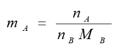 <p>m = mol kg-1 M = molar mass kg mol-1</p>