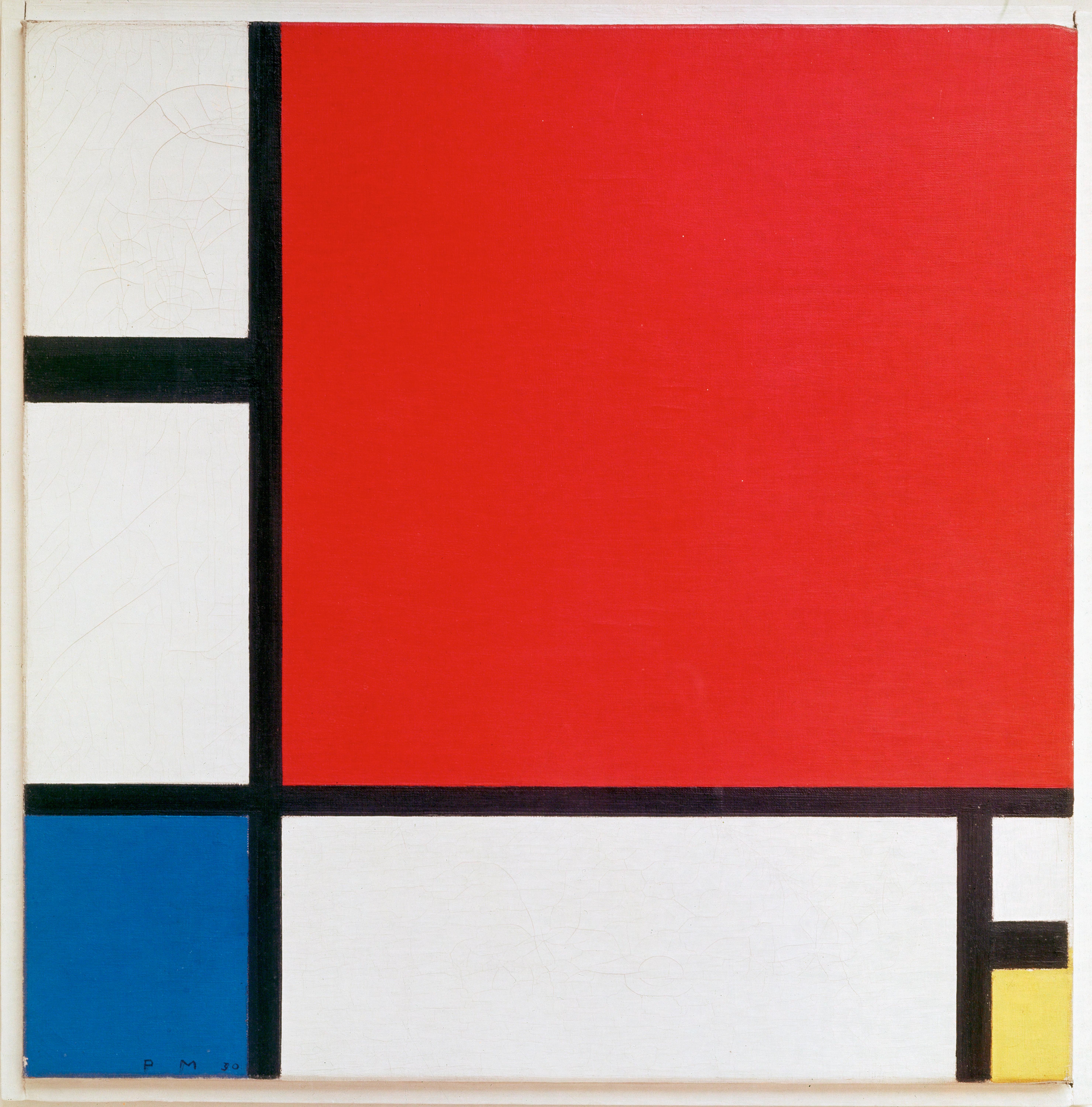 <p>Composition with Red, Blue, and Yellow</p>