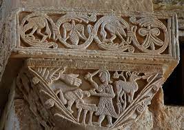 The Sacrifice of Isaac Capital, San Pedro de la Nave, 8th century, El Campillo, Zamora, Spain